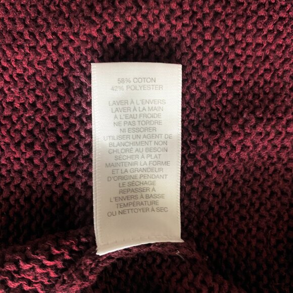 Lord & Taylor burgundy sweater cotton blend women size Small - Picture 4 of 6